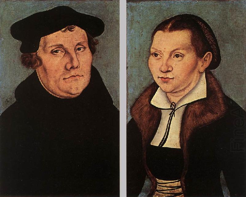 Portraits of Martin Luther and Catherine Bore dfg, CRANACH, Lucas the Elder